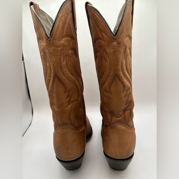Mezcalero Tan Leather Cowgirl Cowboy Boots Men’s sz 9 Women’s Size 10 Western - Picture 8 of 13